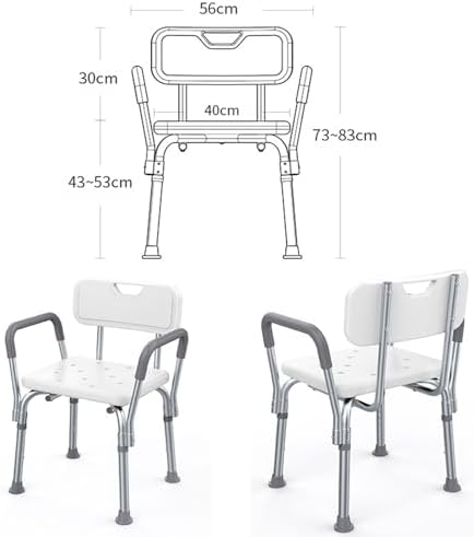 Shower Chair Seat with Padded Armrests and Back, Heavy Duty Shower Chair for Bathtub, Slip Resistant Shower Seat with Adjustable Height, for Inside Shower (A 1)