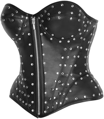 Daisy corsets Women's Daisy Corsets Womens Faux Leather Steel Boned Underwire Bustier Corset Top & Plus Size