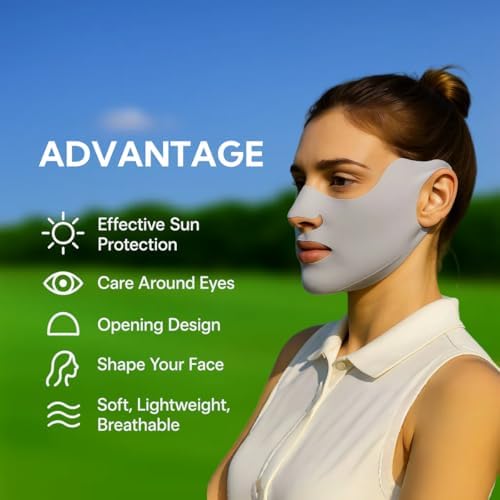 KUKASEN Ice Silk Face Mask for Women, UV Protection Sun Cover with Ear Loops, Lightweight Breathable Summer Balaclava