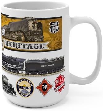 Union Pacific Big Boy 414 And 844 Railroad Coffee 15 Oz Mug Collection, Train Lover Gift, Railroad Enthusiast Cup, Vintage Steam Locomotive