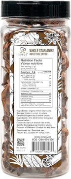 Soeos Organic Star Anise, Whole Star Anise 4 oz (114g), Chinese Star Anise Pods, Star Anise Organic Whole, Non-GMO Verified, Dried Star Anise for Beverages, Cooking, Baking