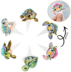Ephlyn 36Pcs Turtle Cupcake Toppers Sea Animals Baby Shower Party Cake Decoration Picks for Sea Animals Theme Baby Shower Kids Birthday Party Cake Decoration Supplies