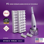 Michael Todd Beauty Sonicsmooth Pro+ Dermaplane Razor for Women Face + Eyebrow Trimmer Dermaplaning System w/LED Light Peach Fuzz Remover -16 Dermaplaning Blades & 2 Microsmooth Exfoliation Tips
