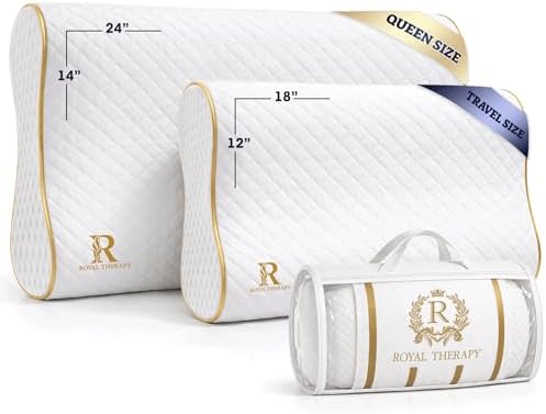 Royal Therapy Travel Memory Foam Cervical Pillow – Contour Pillow for Neck and Shoulder Pain