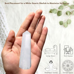 White Quartz, 3-4 Inch, 8 Faceted, Crystal Towers, Natural Healing, Obelisk, Reiki Healing, Single Point, Reiki Chakra, Meditation Therapy, Crystal Wands, Crystal Points, Karma's Gems