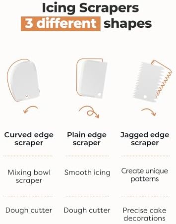 Kootek Cake Decorating Kit Baking Supplies Set Cake Turntable with 2 Frosting Straight Angled Spatula 3 Icing Smoother Scrapers Baking Accessories Tools for Beginners and Pros, White