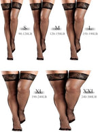 Bencailor 4 Pairs Fishnet Thigh High Stocking for Women Silicone Lace Top Sheer Over Knee Stockings