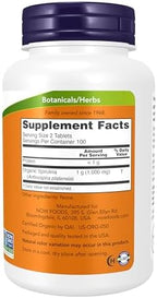 NOW Foods Supplements, Organic Spirulina 500 mg with Vitamins, Minerals and GLA (Gamma-Linolenic Acid), 200 Tablets