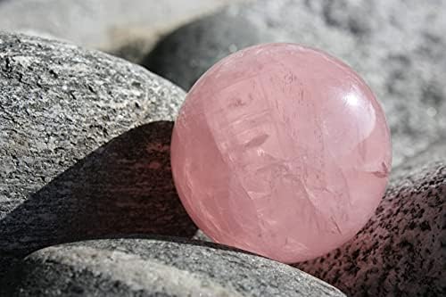 1.4" Rose Quartz Baoding Balls Small Pink Crystal Healing Stress Balls, Hand Balls for Hand Therapy, Stress Relief and Fingers and Wrist Exercise Balls with Carry Pouch (Box-Packed) M27