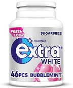 Extra White Bubblemint Chewing Gum Sugar Free Bottle 46 Pieces