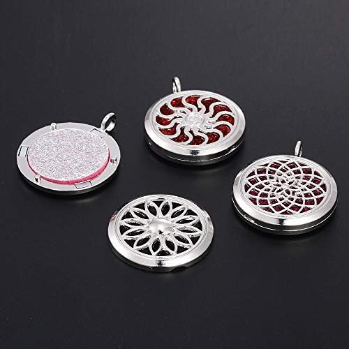 10pcs Mixed Aroma Diffuser Charms Stainless Steel Tone Perfume Essential Oil Diffuser Necklace Pendant Locket Jewelry (Style 5)