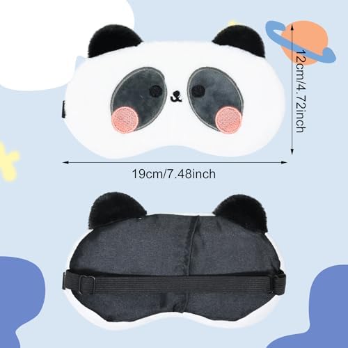 Honbay 3PCS Cute Frog Panda Rabbit Cartoon Animal Eyeshade Soft Sleep Eye Mask with Adjustable Elastic Head Strap for Travel, Game, Party, Rest, Sleeping