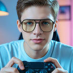 FEISEDY Amber Blue Light Glasses for Computer Gaming Orange/Yellow lens Anti Eyestrain Sleep Glasses G2835