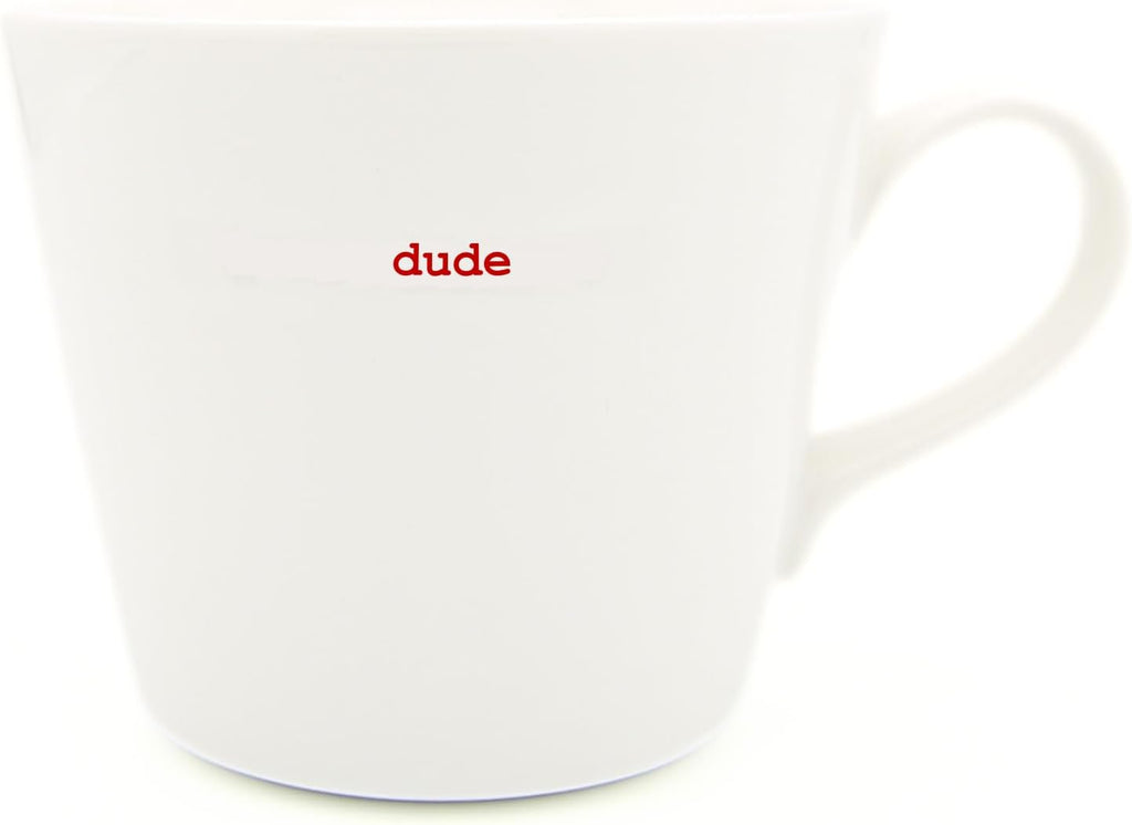 Keith Brymer Jones - Word Range - Ceramic Standard Bucket Mug - Gift Boxed - Dude - 350ml