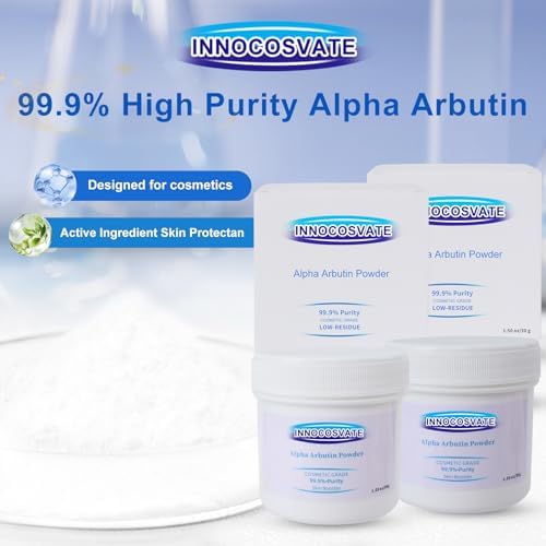 Alpha Arbutin Powder, 99.9% High Purity - Skin Brightening & Even Tone Active Ingredient for DIY Cosmetics, 30 Grams