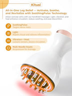 Leg Massager for Circulation and Pain Relief, Lymphatic Drainage & Varicose Veins Support - Calf, Foot & Knee Massager with SoothingPulse, Heat, Light & Vibration - White