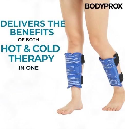 BODYPROX Shin Splint Ice Pack 2 Pack - Reusable Cold and Hot Wrap for Shin Splints Pain Relief, Flexible Ice Pack for Runners