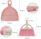 Mini Dustpan and Brush Set Portable Small Broom with Dust Pan Handheld Hangable Whisk Broom and Dust pan for Home, Kitchen, Table, Office, Car 3Pcs (Blue-Green-Pink)
