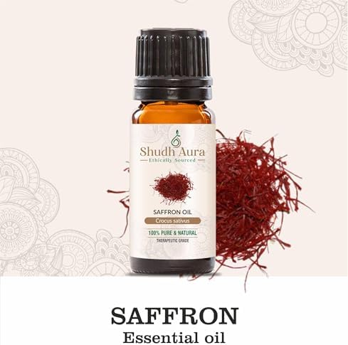Saffron Essential Oil | 100% Pure, Undiluted and Natural | Therapeutic Grade Premium Oils for Aromatherapy & Diffuser (5ML)