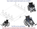 Blue Streak Wheelchair Seat, 16x16 inch, Nylon Upholstery, Replacement Parts with Hardware, STDS3J2416, Suitable for K1/K2 Wheelchairs (1Ea, Black)