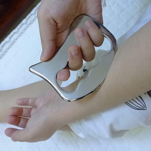Medical Stainless Steel GuaStainless Steel Gua Sha Scraping Massage Tool Set IASTM Tool Set (7pcs) Great Soft Tissue Mobilization Tool Physical Therapy (AnTiexi04-7set)