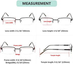 Eyekepper 5-pack Rectangle Metal Half-rim Spring Hinges Reading Glasses Include Computer Readers +2.25