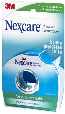 Nexcare Flexible Clear Tape, Waterproof Transparent Medical Tape, Secures Dressings and Catheter Tubing - 1 In x 10 Yds, 1 Roll of Tape