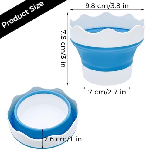 4PCS Paint Water Cup Collapsible Paint Brush Washer Silicone Portable Watercolor Brush Holder Mini Foldable Washing Buckets Multifunctional Organizer Cleaner for Watercolor Oil Painting