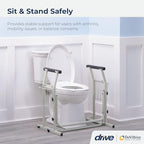 Drive Medical RTL12079 Toilet Safety Frame, Bathroom Grab Bar for Toilets, Freestanding Toilet Rail for Stability, For Users Up to 300 Pounds, White