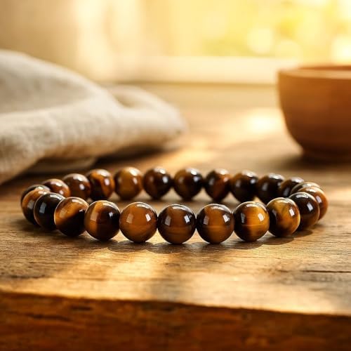 Cherry Tree Collection Gemstone Beaded Stretch Bracelet 8mm Round Beads 7"