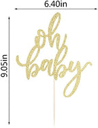 Glitter Oh Baby Cake Topper, Baby Party Cake Decoration, Baptism or Gender Reveal Party Cake Decoration. (gold)