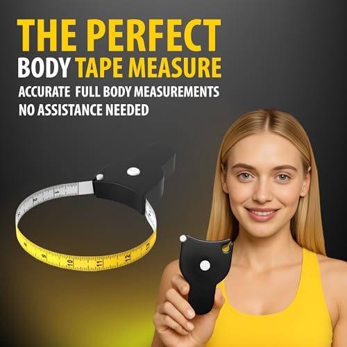 Perfect Body Tape Measure - 80 Inch Automatic Telescopic Tape Measure - Retractable Measuring Tape for Body: Waist, Hip, Bust, Arms, and More (Black - 80 inch)