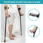 Forearm Crutches Pair, Folding Forearm Crutches Adults Lightweight Adjustable, with Rubber Handles, Comfortable Grip and Wear-Resistant