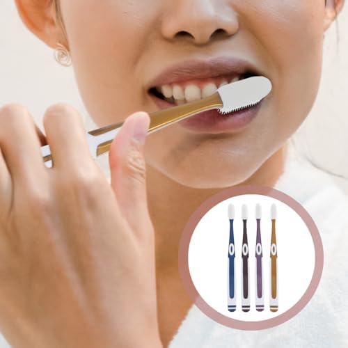 4Pcs Silicone Toothbrushes Soft Bristles Toothbrush Soft Nano Toothbrush Sensitive Gums Manual Toothbrush Protection Gum Care Toothbrush for Adults Teenagers