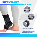 Smart Ankle Brace for Women & Men - Ankle Wrap for Sprained Ankle, Compression Support Sleeve for Plantar Fasciitis, Achilles Tendonitis, No Seams, No Marks, One Size