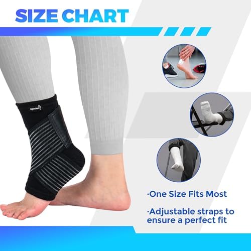 Smart Ankle Brace for Women & Men - Ankle Wrap for Sprained Ankle, Compression Support Sleeve for Plantar Fasciitis, Achilles Tendonitis, No Seams, No Marks, One Size