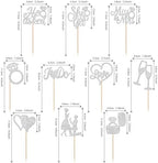 30 PCS He Asked She Said Yes Cupcake Toppers Engagement Cupcake Toppers Miss to Mrs I Do Love Heart Ring Miss to Mrs Cupcake Picks for Wedding Engagement Party Cake Decorations Supplies Silver