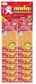 Dried Squid Seafood Pack of 12, Bento Squid Seafood Snack Sweet and Spicy Flavoured - Dried Squid (6g.x12 Bags))