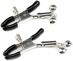 Nipple Clamps for Women Two Bells Pendant Nipple Clips Adjustable Body Clamps Non-Piercing Body Jewelry (Silver)