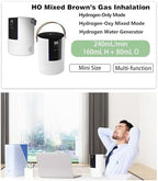 3-in-1 Hydrogen Inhalation Machine 240mL & Hydrogen Water Generator, 99.996% Ultra-Pure, Latest SPE/PEM Ionizer with Platinum Electrodes, 4-Hour Night Mode, Portable for Home, Travel, Car Use