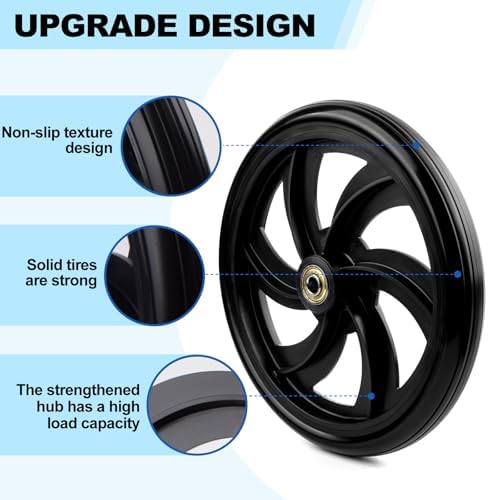2Pcs 7.5 Inch Replacement Wheelchair Wheels for Walkers, Wheelchairs, Rollators, Durable Anti-Slip ABS Wheels Aid for Adults, Seniors