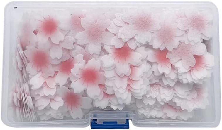 100 Edible Flower Cupcake Toppers - Sticky Rice Paper Decorative Cake Toppers for Wedding and Birthday Parties, Edible Cupcake Toppers Christmas Cake Topper Wedding Cake Birthday Party Food Decoration
