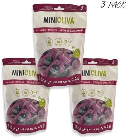 Mini Oliva - Balsamic Vinegar Single Serve - 3 Pouches of 12 Pods (36 Total, 0.27 fl oz Each)