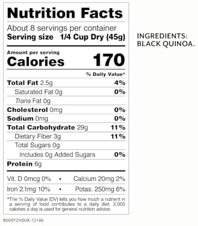 Roland Foods Black Quinoa from Peru, Pre-washed, 12-Ounce