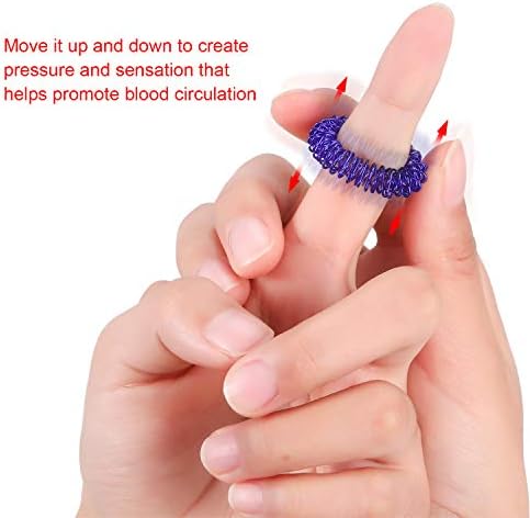 30 Pieces Acupressure Rings Spiky Sensory Rings for Fingers Stress Relief Fidget Sensory Massager for Teens Adults