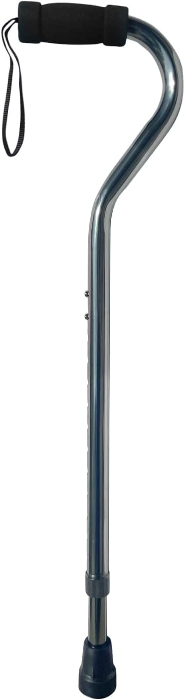 SkyMed Sky Med Aluminum Lightweight Bariatric Heavy Duty Cane-600lbs Weight Capacity,1.3 lbs., Soft Handgrip, Carrying Strap, Offset Handle, (Slate Gray)
