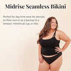 Pixie Organic Cotton Gusset Period Underwear - Best Leakproof Panties with BloatFit™ Technology Ultra Soft Black