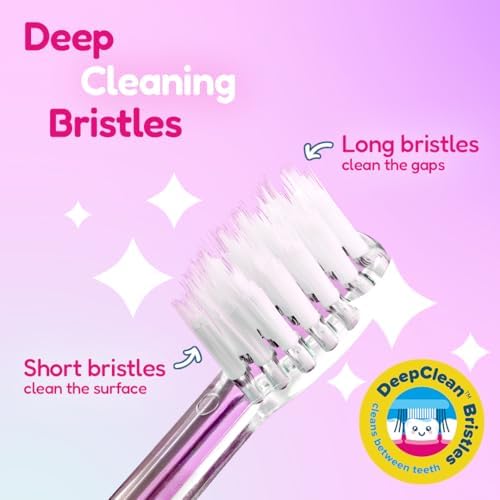 brush-baby - KidzSonic Unicorn Kids Electric Toothbrush for Ages 3+ with Disco LED Lights, Gentle Sonic Vibrations, 2-Minute Smart Timer & 30‑Second Pulse Reminders – AAA Battery Included