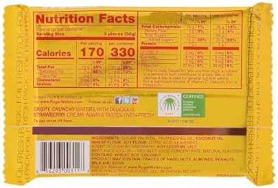 Ruger Wafers Austrian Strawberry Wafers, 2.125 Ounce (Pack of 12) - Delightfully Crisp and Creamy Strawberry Treats with Natural Ingredients and Extended Freshness, Ideal for Snacking, Desserts, and Anytime Enjoyment