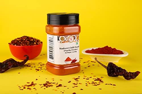 TAJ Premium Indian Kashmiri Chilly Powder, (Deggi Mirch, Lal Mirch), Mild Hot (3-Ounce)